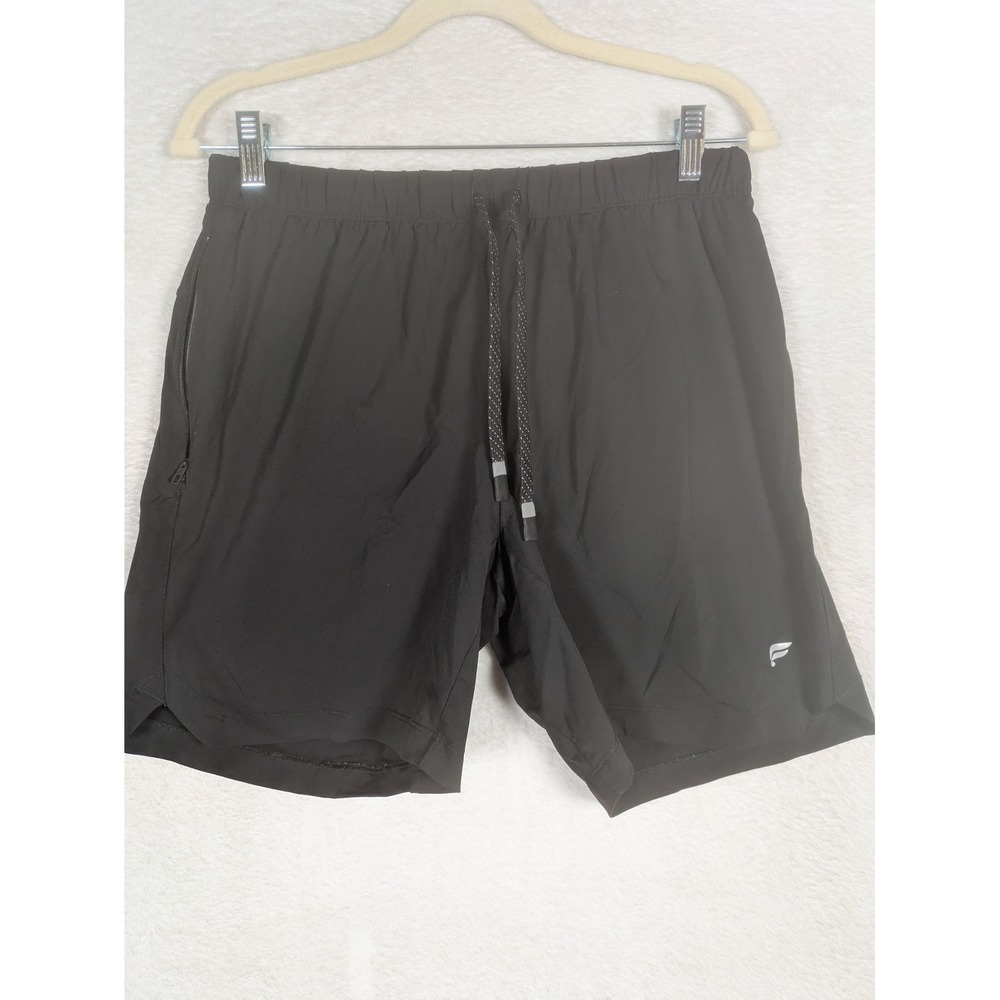 Fabletics Athletic Shorts Men's Size M Black Zipper Pocket Drawstring Sporty